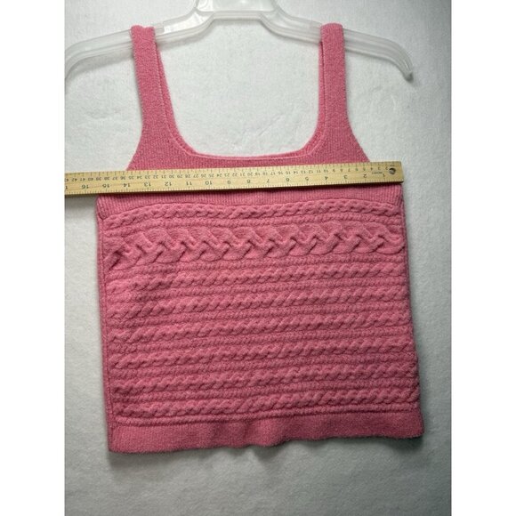J.CREW Womens Merino Wool Alpaca Cable Knit Tank Top Sleeveless Vest Pink Sz XL - Picture 8 of 9